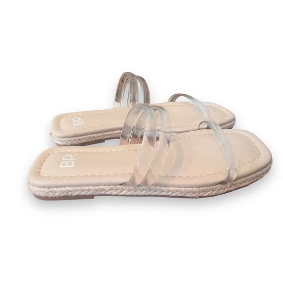 BP Womens Shoes Sandals Slide Viola Flat Clear Strap Square Toe Casual Nude 5M - Picture 6 of 6